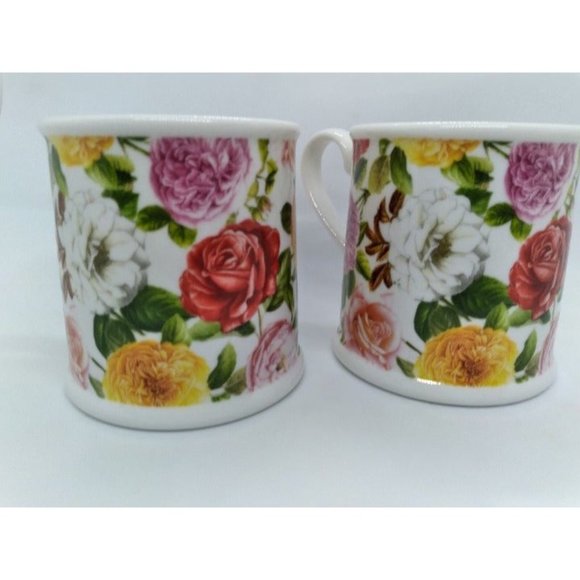 Set of 2 Rose Bouquet pattern mugs by Portmerion HTF discontinued - Picture 5 of 8